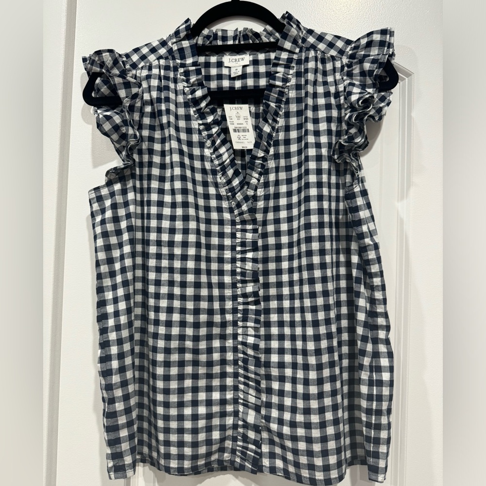 J Crew Factory - sleeveless gingham top